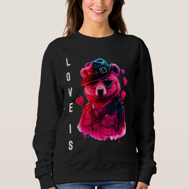 Adorable Love is With Heart Animal Valentine's day T Shirt (Framsida)