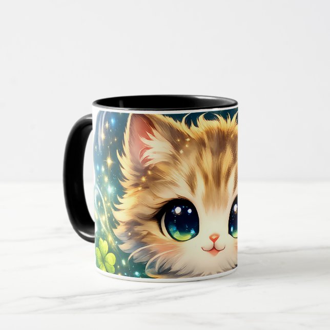 Adorable Magical Cat Mug & Pillow – Cute Fantasy  Mugg (Framsida vänster)
