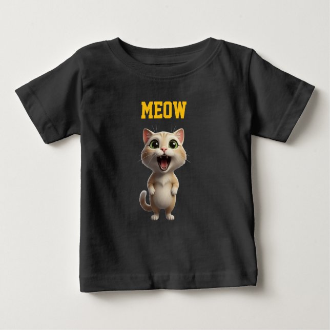 Adorable Meow Kitty Kids’ T-Shirt (Framsida)