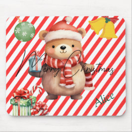 Adorable monogram Red white stripes Ornaments Musmatta