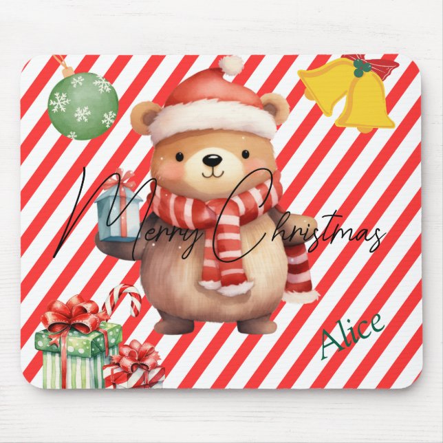 Adorable monogram Red white stripes Ornaments Musmatta (Framsidan)