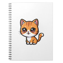 Adorable Orange Tabby Cartoon Cat Anteckningsbok
