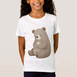 Adorable Ours Brun à la Marguerite - Aquarelle T Shirt