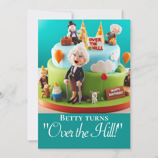 ADORABLE over BACKE BIRTHDAY CAKE PARTY Inbjudningar (Baksida)