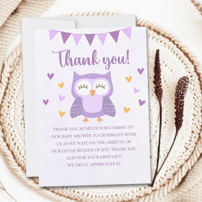 Adorable Owl Baby Shower Girl – 'It's a Girl Tack Kort (Skapare uppladdad)