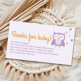 Adorable Owl Baby Shower Girl Tilläggskort