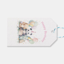 Adorable Panda Animal Birthday Gift Tag Presentetikett