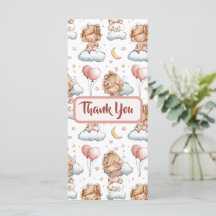 Adorable Pastel Baby Girl Shower Thank You Card