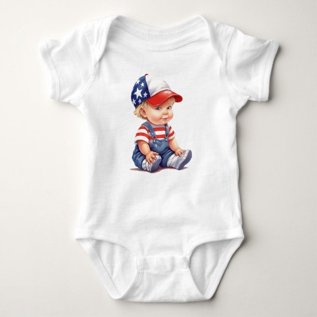 ADORABLE PATRIOTIC LITTLE POJKE T SHIRT (Framsida)