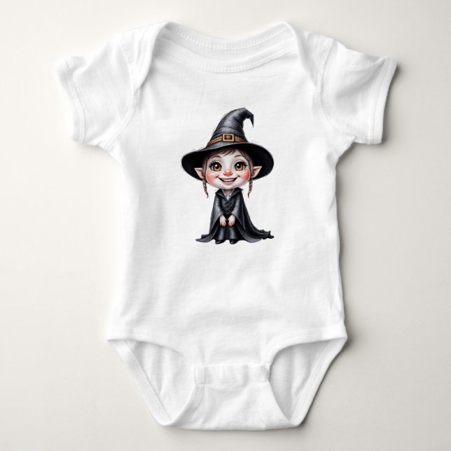 🧙‍♀️ Adorable Petite Sorcière Kawaii 🎃 T Shirt (Framsida)