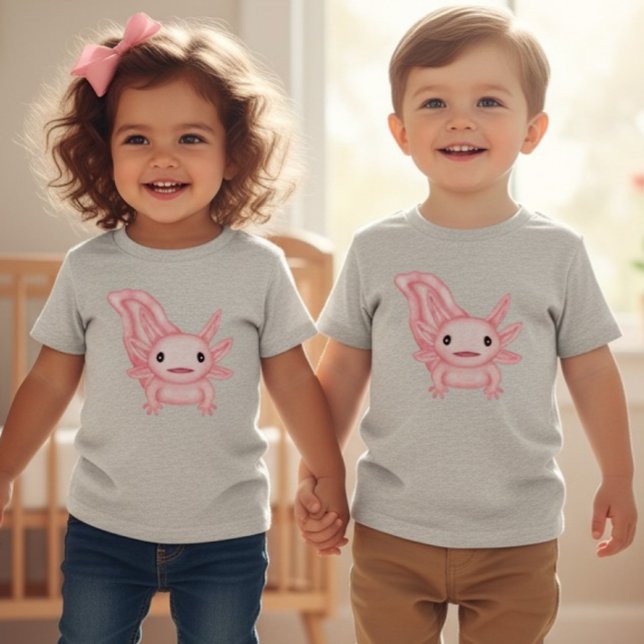 Adorable Pink Axolotl Toddler Baby T-Shirt (Skapare uppladdad)