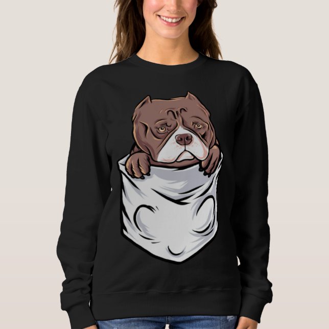 Adorable Pit Bull Terrier Puppy  Cute Pocket T Shirt (Framsida)