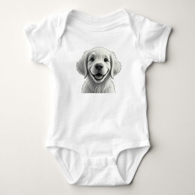 Adorable Pixar-Style Golden Retriever Puppy Kids  T Shirt (Framsida)