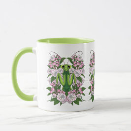 Adorable Praying Mantis And Mountain Laurel  Mugg