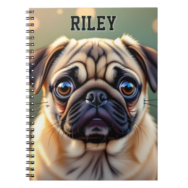 Adorable Pug Close up | Cute Dog Personalized Anteckningsbok (Framsidan)