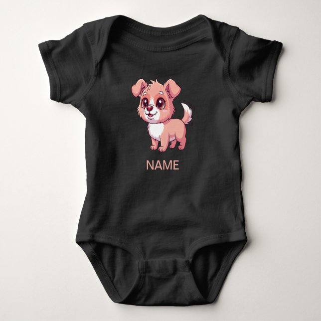 Adorable Puppy Baby Bodysuit T Shirt (Framsida)