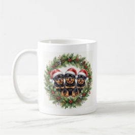 Adorable Puppy Rottweilers Christmas Mug Kaffemugg
