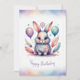 Adorable Rabbit BunnyLonghorn Happy Birthday Julkort
