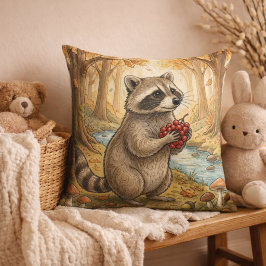 Adorable Raccoon Forest Animals Kudde