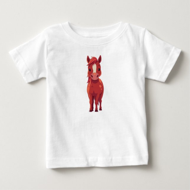 Adorable Red Chestnut horse | Kids' White T-Shirt (Framsida)