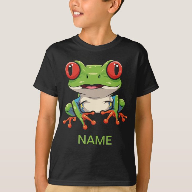 Adorable Red-Eyed Tree Frog Kids' T-Shirt (Framsida)