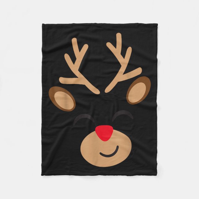Adorable Reindeer Holiday Graphic - Festive Christ Fleecefilt (Framsidan)