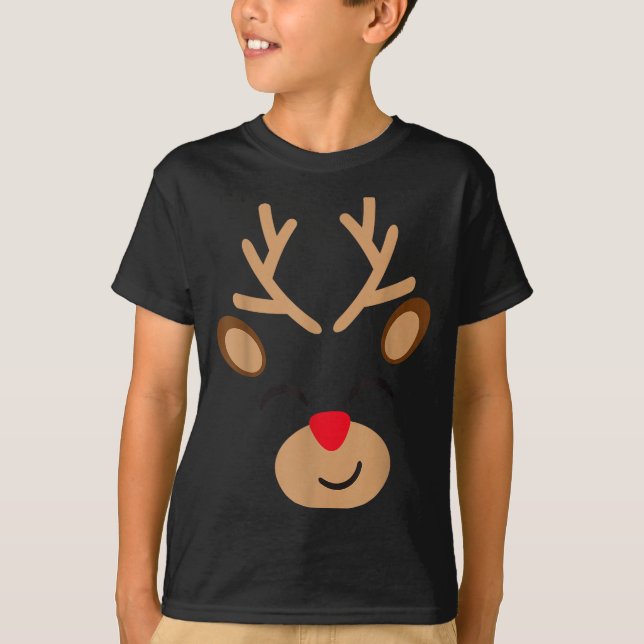 Adorable Reindeer Holiday Graphic - Festive Christ T Shirt (Framsida)