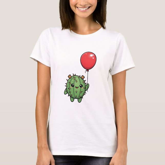 Adorable Round Cactus with Corks T Shirt (Framsida)