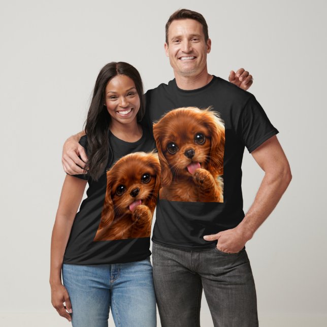 Adorable Ruby Cavalier Spaniel  T Shirt (Unisex)