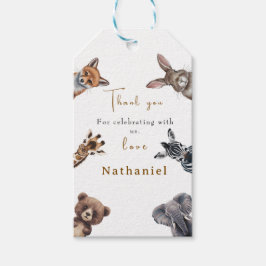 Adorable Safari Animals Birthday thank you tag Presentetikett