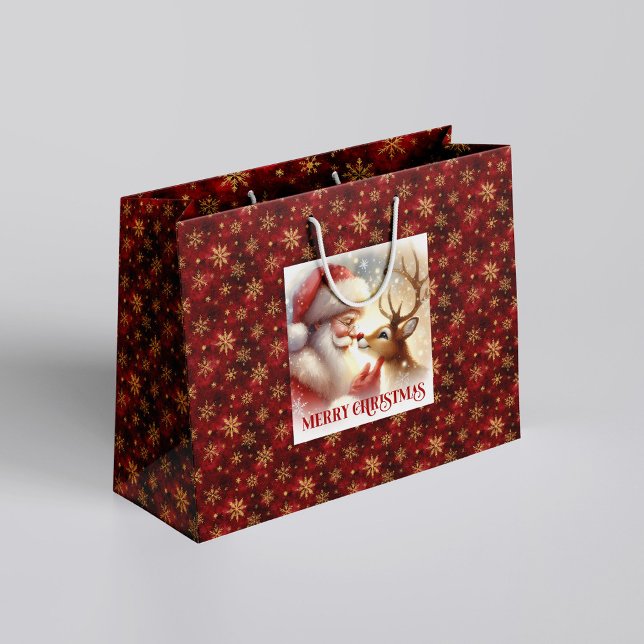 Adorable Santa Claus Rudolph Holiday Gift Bag (Adorable Santa Claus Rudolph Holiday Gift Bag)