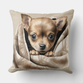 ADORABLE SMALL CHIHUAHUA PUPPY UNDER BLANKET KUDDE