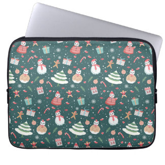 Adorable Snowman Christmas Pattern Laptop Fodral