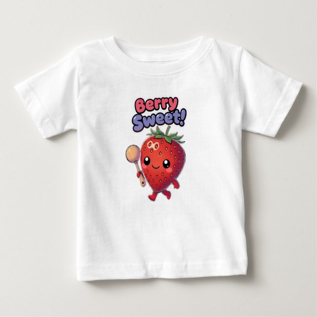 Adorable Strawberry with Maraca and 'Berry Sweet T Shirt (Framsida)