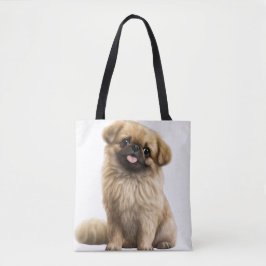 ADORABLE TAN PEKINGESE PUPPY HUND TYGKASSE