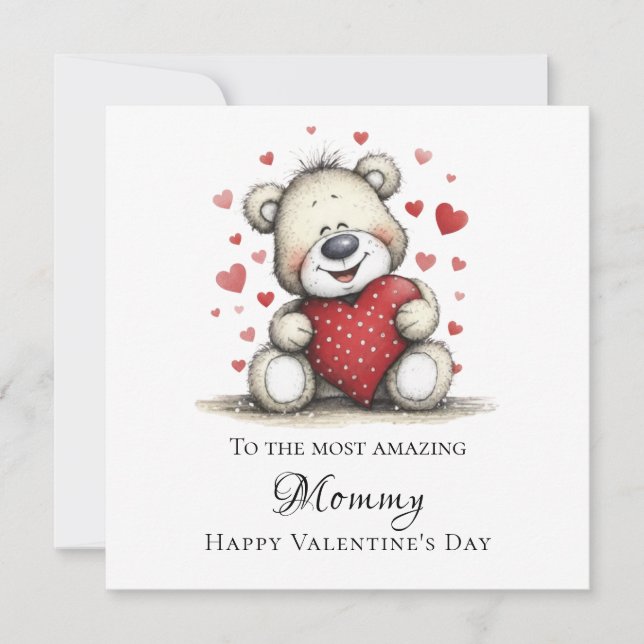 Adorable To the Most Amazing Mommy Teddy Bear Julkort (Framsida)