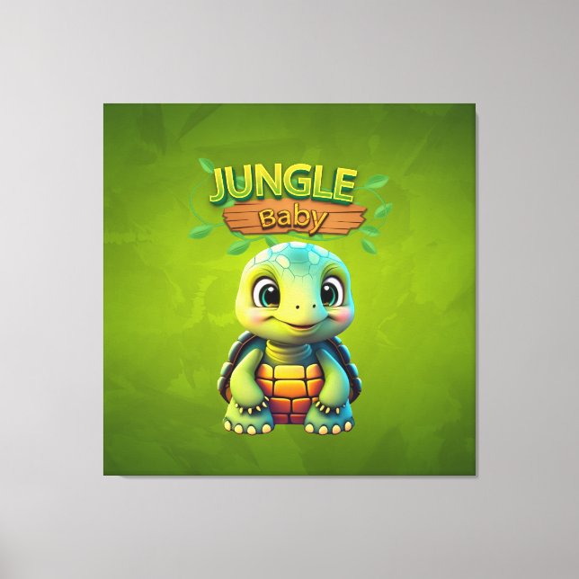 Adorable Tortoise Lover Box Turtle Animal Green 🐢 Canvastryck (Framsida)