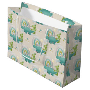 ADORABLE TURQUOISE DINOSAURS & RAINBOWS