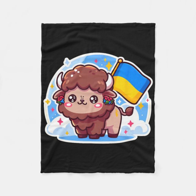 Adorable Ukrainian Nner Fan Ukraine Flag Cute Biso Fleecefilt (Framsidan)