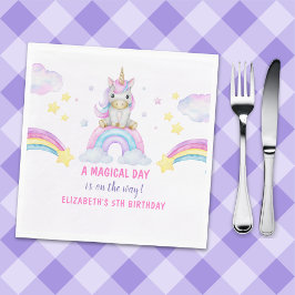 Adorable Unicorn Birthday Girl Pappersservett