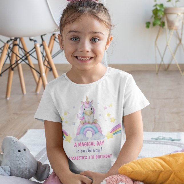 Adorable Unicorn Birthday Girl T Shirt (Skapare uppladdad)
