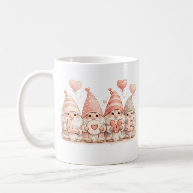 Adorable Valentine Gnome LOVE Mug Kaffemugg (Vänster)