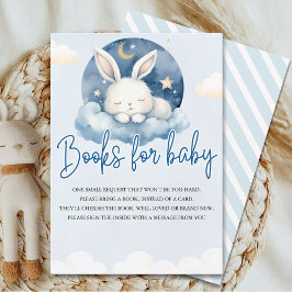 Adorable Watercolor Bunny Baby shower boy Tilläggskort