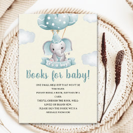 Adorable  Watercolor Elephant Baby shower Boy Tilläggskort