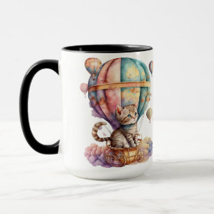 ADORABLE WATERCOLOR KITTENS IN LUFTBALLONG MUGG