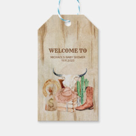 Adorable Western Cowboy Baby Shower Presentetikett