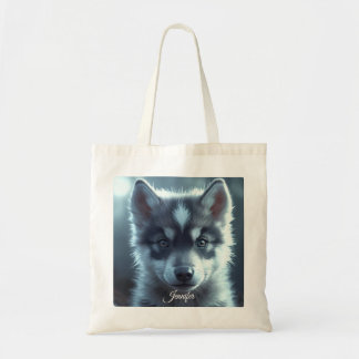 Adorable Wolf Baby in the Moonlight Tygkasse
