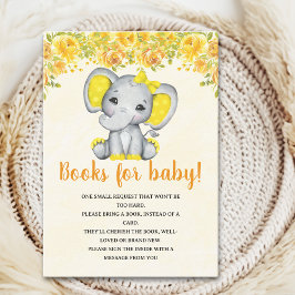 Adorable Yellow Elephant Baby shower Girl Tilläggskort