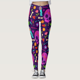 Adorables Day of the dead Calavara Stil Yoga Leggings