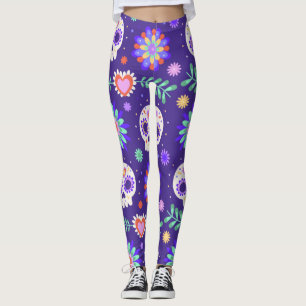 Adorables Day of the dead Calavara Stil Yoga Leggings
